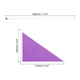 MECCANIXITY Purple Flag Stick Hand Held Small Mini DIY Flag Banner 8.2 Inch x 5.5 Inch Triangle for Festival Events Party Decoration Pack of 20