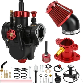 PE22 Carburetor Carb Throttle Assembly Main Jets Kit Compatible with Predator 212cc 224cc 196cc Coleman Mini Bike CT200U BT200X B200R KT196 Go Kart Baja Warrior GX160 OHV Clone Engine Parts