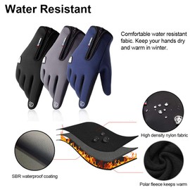 Winter Gloves for Men Women,Cold Weather Thermal Glove Windproof Water Resistant,Keep Warm Touch Screen Gloves for Cycling Running Driving