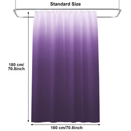 Lollanda Shower Curtain Gradient Purple Shower Curtains with Strong Hooks, Thick Duty Bath Curtains Bathroom Accessories, 180x180cm (Purple)