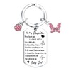 To My Daughter Keychain Gifts Sweet 16 Gifts for Daughter