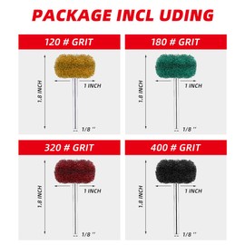 LUCKUT 40 Pack 1 inch Power Rotary Tool Buffing Wheels Abrasive Wheel Buffing Polishing Wheel Set for Rotary Tool - 1'' 40 Piece