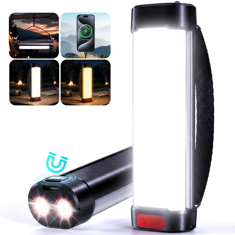 1800LM Solar Camping Lantern & Magnetic Work Tent Light with