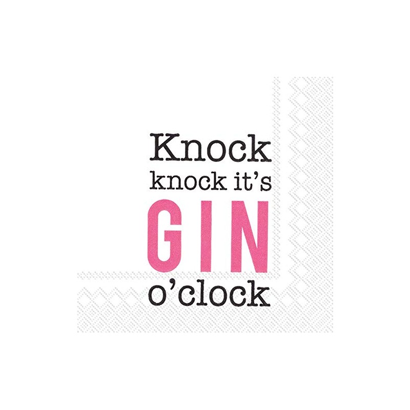 Boston International Cocktail Napkins 5 x 5-Inch Knock Knock ItsGin