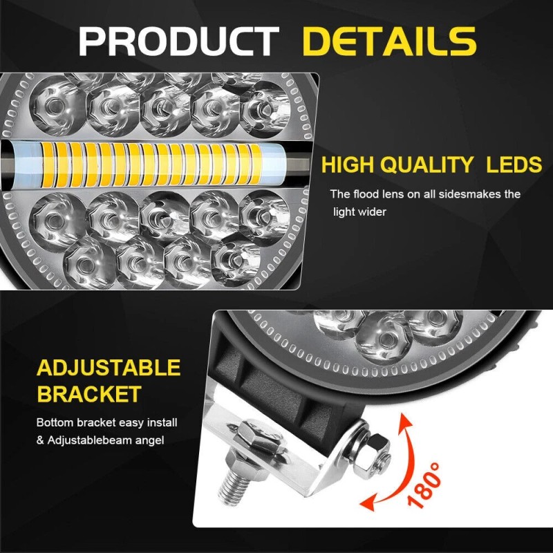 usparts888 Universal Tractor Rear Work Light Headlamp Head Light 12v