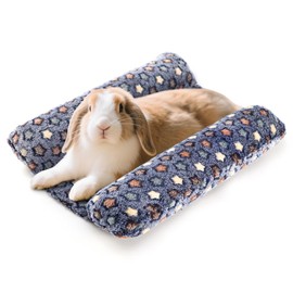 TiereCare Rabbit Bed with with Pillows - Dual-Sided Comfort for Bunnies, Cats & Small Pets - 17x15 Machine Washable Sleeping Lounger Pad Cage Accessories