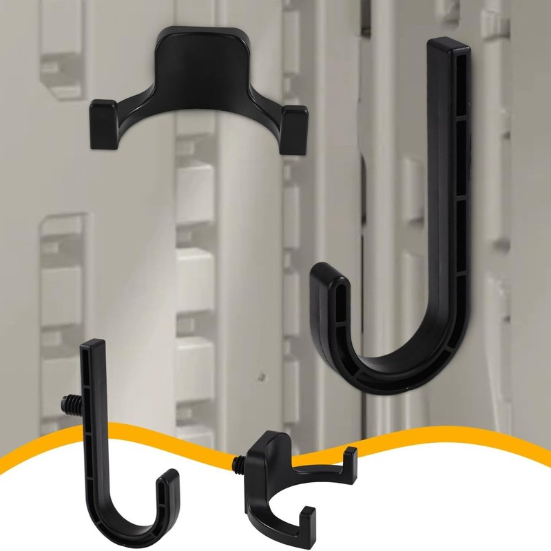 6 Pcs Storage Shed Hooks for Suncast, Black J and