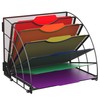 SUPEASY Fan Shaped Desk File Organizer, 6 Compartments for Filing