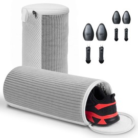 GUARD&MARINE Shoe Washing Bags for Laundry – Large 2Pcs Reusable Sneaker Washing Machine Bag with Adjustable Shoe Trees & Hidden Zipper – 360° Deep Clean Mesh Laundry Cleaning Bags for Washer