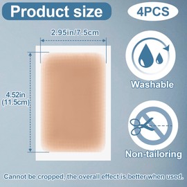 PAGOW 4 Pcs Tattoo Cover Up Tape, Waterproof Ultra Thin Scar Patch, Invisible Sweatproof Concealer Sticker, Breathable Skin Cover Up Pad for Tattoo, Scar, Birthmarks, Dark Spots (Black Skin)