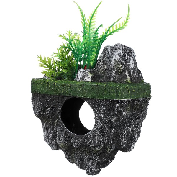 Vaguelly Realistic Floating Stone Decor Fish Tank Aquarium Ornament Turtle