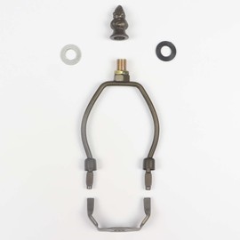 Bieye SS010 Lampshade Lamp Shade Support Harp for Tiffany Style Stained Glass Table Lamp (Bronze 4" High)