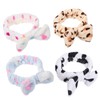 Baluue 4pcs Coral Fleece Bowknot Hair Band Makeup Headbands for