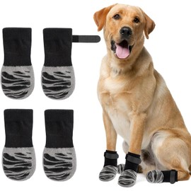 Breathable Soft Fabric Dog Paw Protector Socks, 4Pcs Claw Grip Anti Slip Soft Dog Socks,Double Sided Anti-slip Dog Socks, Claw Grip Anti Slip Soft Dog Socks, Anti Slip Paw Protectors Dog Socks,S Sieze