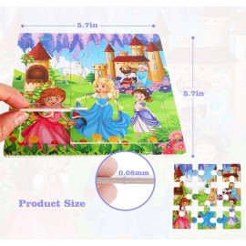 NASHRIO Wooden Animal Puzzles for Toddlers 2-5, 6-Pack 9-Piece Preschool Learning Toys