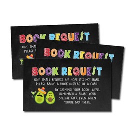 25 Fiesta Books For Baby Request Insert Card For Boy or Girl Baby Shower Invitations or invites, Spanish Mexican Cute Bring A Book Instead of A Card Theme For Gender Neutral Reveal Party Story Games