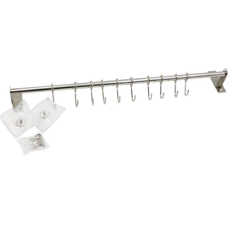 Kitchen Sliding Hooks, Stainless Steel Hanging Rack Rail Organize Kitchen