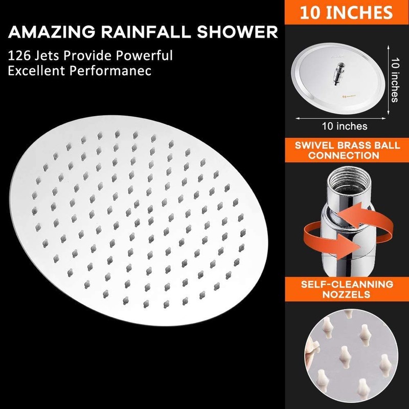 NearMoon Rain Shower Head, Ultra-Thin Design-Pressure Boosting, Awesome Some Experience,