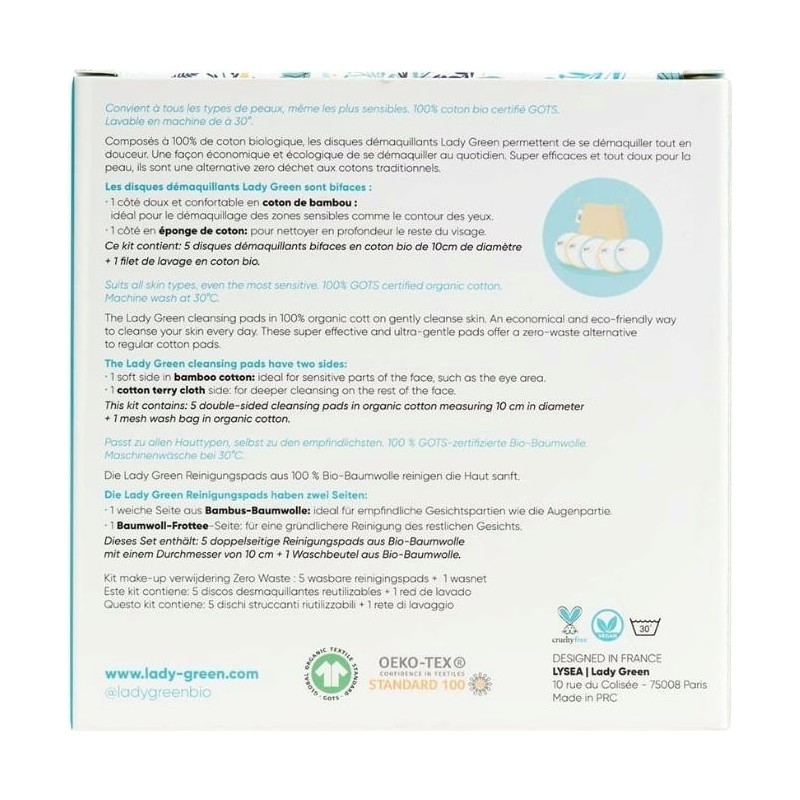 Lady Green Zero Waste Make-up Removal Kit, 1 set