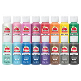 Apple Barrel, Vibrant Spectrum Collection - Pintura acrílica para manualidades, PROMOABIII, 2 onzas líquidas cada uno, 16 colores mate surtidos, 16 un