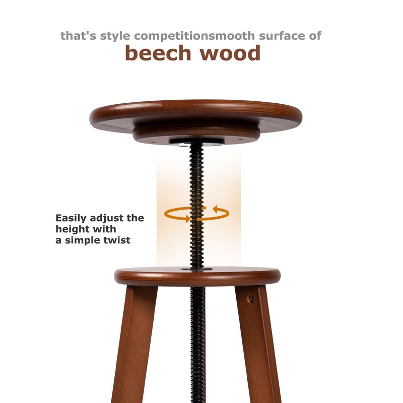 DJAR Wooden Drafting Stool, Beech Wood, Artist Stool Chair with