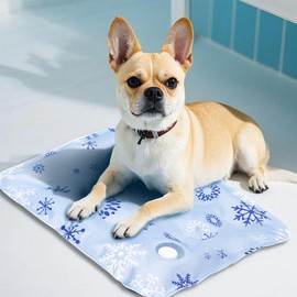 ZHAKKE Upgraded Dog Cooling Mat 23.62” x 19.68” Pet Summer Self-Cooling Pad Easy Washable Comfortable Cooling Sleeping Bed for Dogs and Cats (L for Pets Under 44lb)