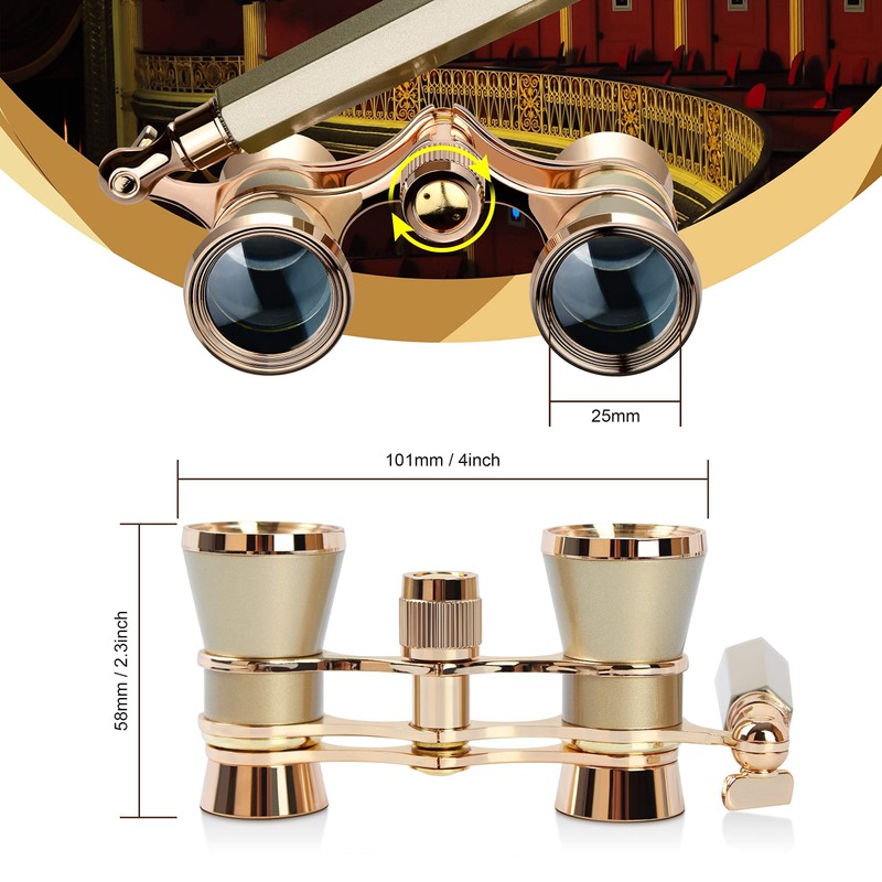 Yourelexit® Opera Glasses Binoculars Lorgnette Theater Optical Glasses Mini Compact