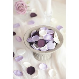 Floroom 300pcs Silk Rose Petals Lilac Plum Flower Petals for Wedding Flower Girl Basket Aisle Scatter Dinner Table Centerpieces Party Confetti Bridal Shower Romantic Night Decoration