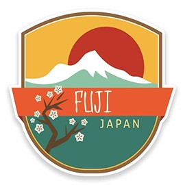 2 x Mount Fuji Japan Japanese Vinyl Sticker Laptop Car Travel Luggage Tag # Kimono Plain – 10 cm / 100 mm Wide