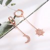 JIANGYUE Sun and Star Chain Tassel Dangle Drop Hoop Earrings