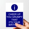 Offensive Card, Rude Card, Funny Birthday Card, Cheer Up Design, Navy Blue, 17.8 x 12.7 cm, with Brown Envelope