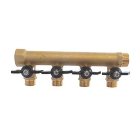 SOMATHERM FOR YOU - Brass distributor with integrated mini valves - 4 times descents 15/21-20/27 female input - output buck 20/27