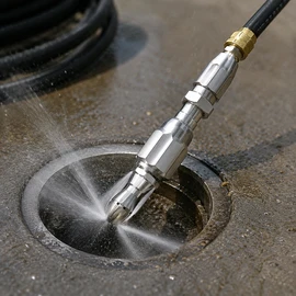 Sewer Jetter Nozzle for Drain Cleaning – 5000 PSI Mini Quick Connect Tip Kit for Pressure Washer Hose Maintenance