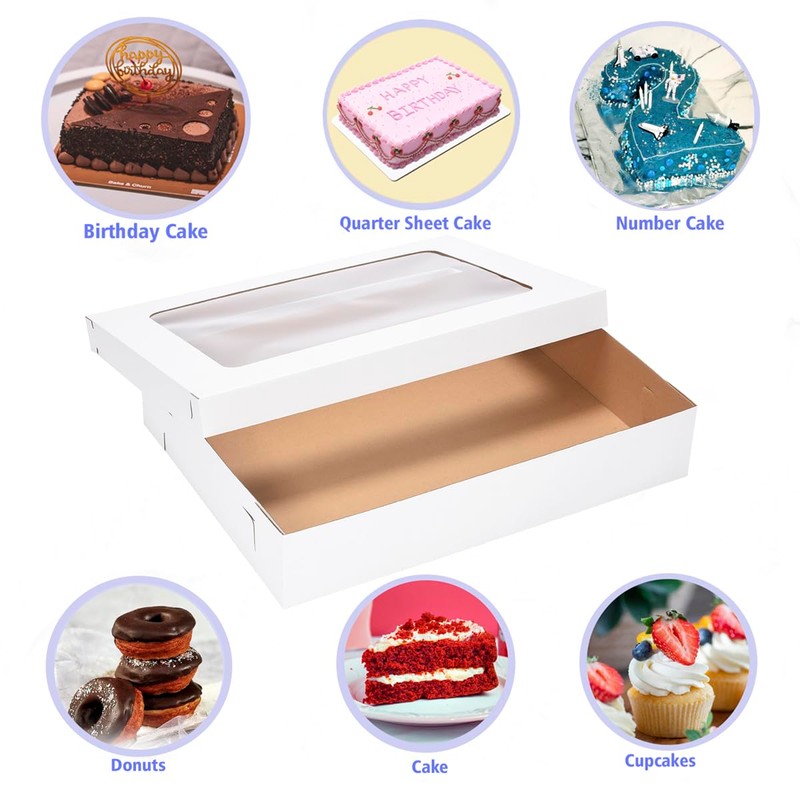 Huoshange 26.5x19.5 x 5 Inches 6 Pack Full Sheet Cake