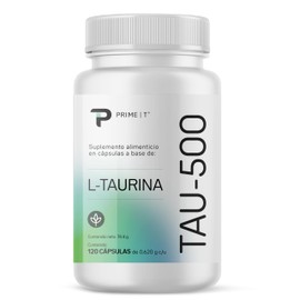 Primetech Nutrition Taurina Suplemento TAU-500, 120 Cáps, 500 Mg  apoyo cardiovascular, neurológico, sistema nervioso simpático                       