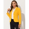 Allegra K Women's Work Office Blazer Stretch Lapel Collar Long