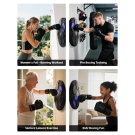 Music Boxing Training Machine for Kids & Adults - 9 Modes & 9 Speeds,Bluetooth Smart Boxing Machine, Wall Target Punching Workout, Reflex Training Suitable for Home Office Gym Fun Fitness Equipment