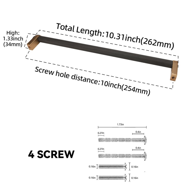 BUKOBYHE 6 Pack 10 Inch Kitchen Cabinet Handles Black and