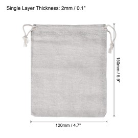 PATIKIL 6"x5" Coin Sacks Bag, 12 Pack Bank Coin Deposit Change Transit Bags Canvas Money Bag with Drawstring Gift Bag Style 1, Beige