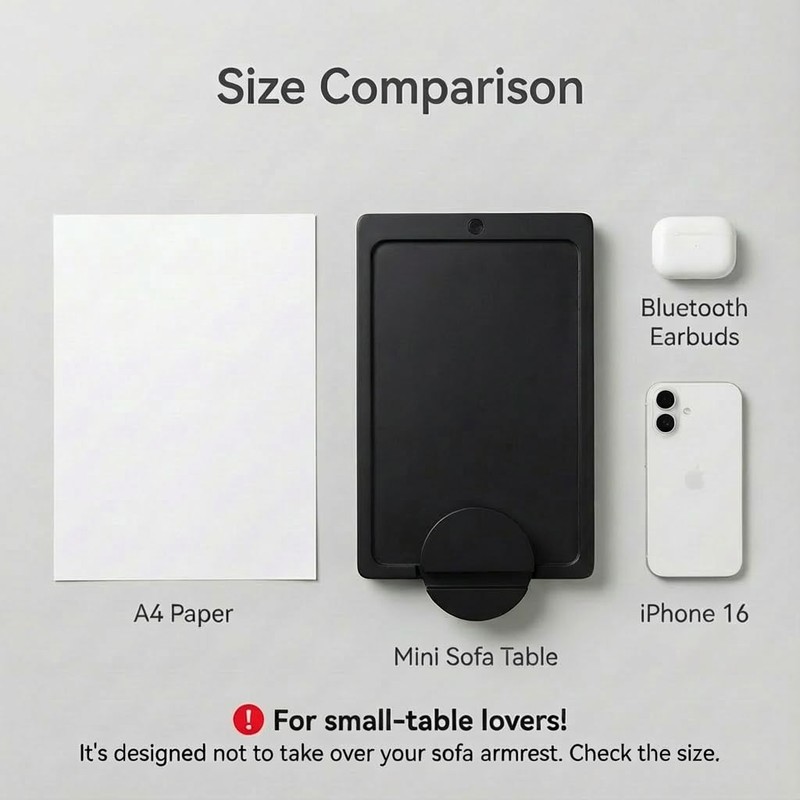 Wealone Mini Couch Arm Table for Narrow Armrest, Bamboo Sofa