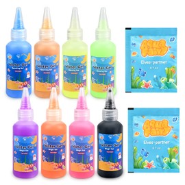 Dreamon Water Gel Kit for Kids Refill – Aqua Fairy Water Gel Kit with 8 Colors Water Gel and 2 Calcium Chloride Packs – Creative Water Fairy Gel Kit Craft Supplies, Squishy Making Kit Compatible