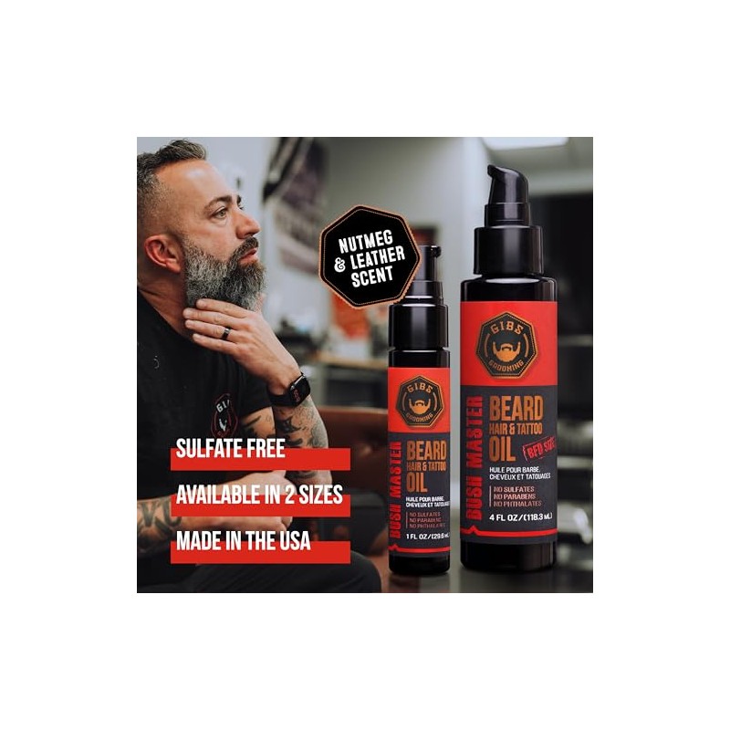 GIBS Bushmaster Beard, Hair & Tattoo Oil - 4 oz