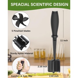 Meat Chopper for Hamburger, Premium Heat Resistant Masher and Smasher for Ground Beef, Ground Turkey and More, Nylon Ground Beef Chopper Tool and Meat Fork, Non Stick Mix (black)