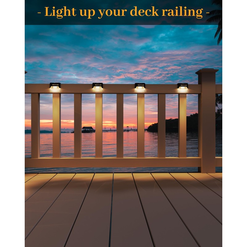 JACKYLED 16 Pack, Step Lights Waterproof LED Solar Power Outdoor