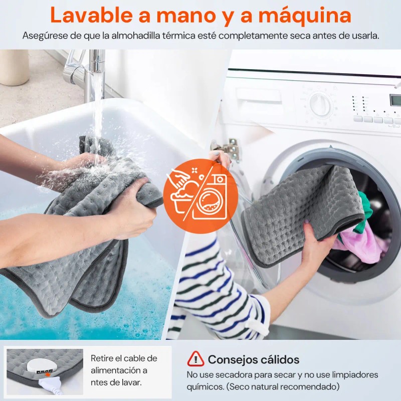 Compresa Caliente Eléctrica 9 Niveles Temperatura 60*30cm