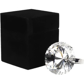 PlumRiver [Size 80] Surprise Ring, Giant Ring, Lifetime Memory, Proposal, Confession, Wedding Anniversary, Engagement, Gift, Prize, Christmas, Events, Luxury Jewelry Case Included, Clear