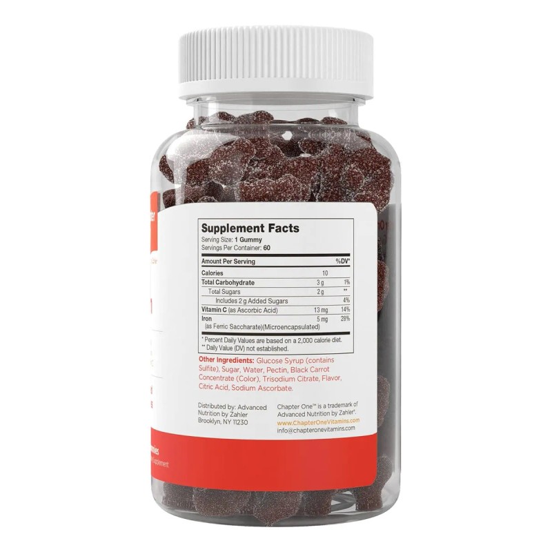 Zahler Iron Hierro Y Vitamina C 60 Flavored Gummies