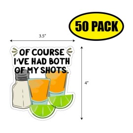 Tampa Printing 50 PACK 4"x3.5" I'VE HAD BOTH MY SHOTS Sticker Decal Humor Funny Gift VG0169