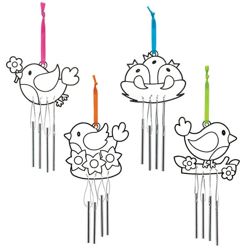 Baker Ross FC691 Bird Suncatcher Windchimes - Pack of 4,