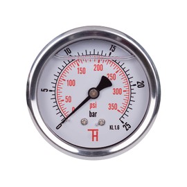 THERMIS Pressure Gauge 358G 1/4 Connection from Rear (0 - 25 bar) 63 mm